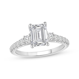 Previously Owned Lab-Grown Diamonds Emerald-Cut Engagement Ring 2 ct tw 14K White Gold