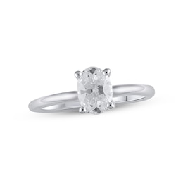 Previously Owned Lab-Grown Diamonds Solitaire Ring 1 ct tw Oval-cut 14K White Gold (F/VS2)