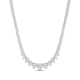 Previously Owned KAY Lab-Grown Diamonds Round-Cut Graduated Riviera Necklace 6 ct tw 14K White Gold 16”