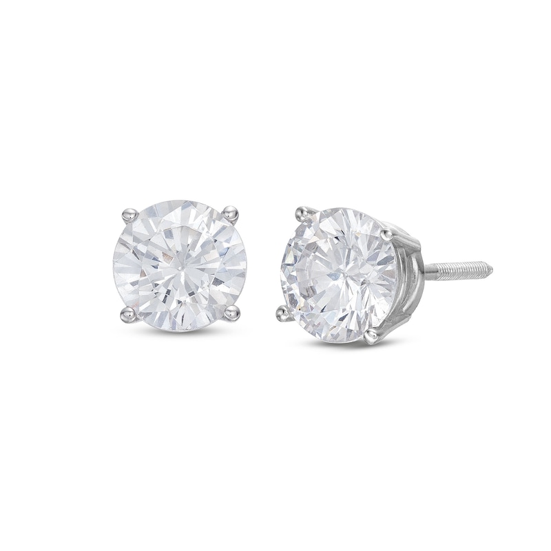 Main Image 1 of Previously Owned Diamond Solitaire Earrings 1-1/2 ct tw Round-cut 14K White Gold (J/I2)