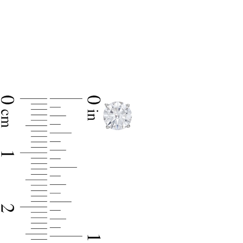 Main Image 3 of Previously Owned KAY Lab-Grown Diamonds Solitaire Stud Earrings 1 ct tw 14K White Gold (F/VS2)