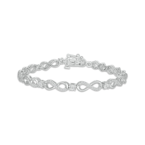 Previously Owned KAY Lab-Grown Diamonds Infinity Link Bracelet 1 ct tw 10K White Gold 7.25"