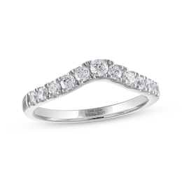 Previously Owned THE LEO Ideal-Cut Diamond Contour Anniversary Band 1/2 ct tw 14K White Gold