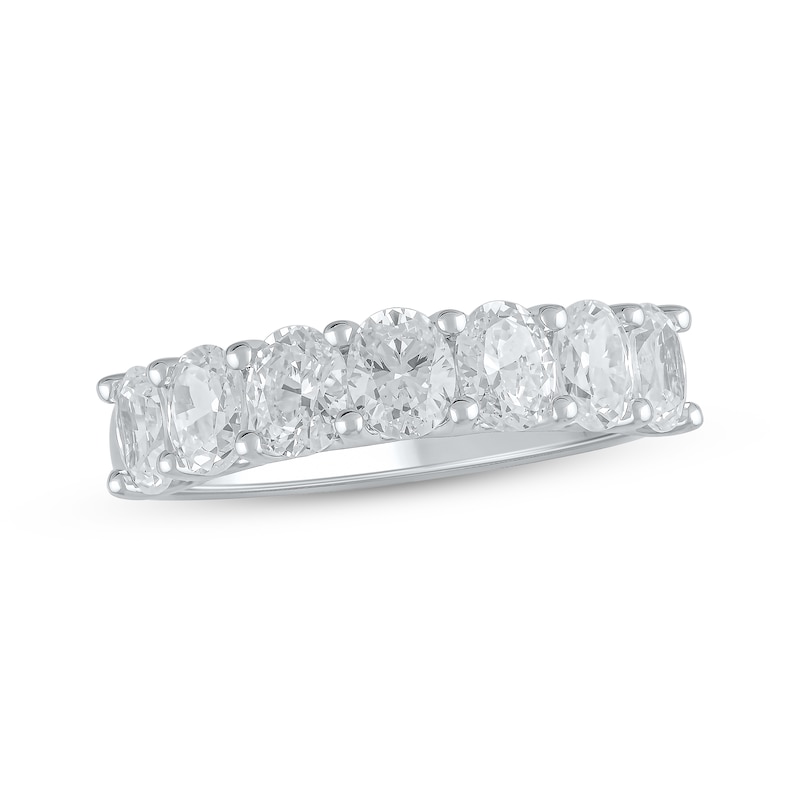 Main Image 1 of Previously Owned Lab-Grown Diamonds Oval-Cut Anniversary Ring 2 ct tw 14K White Gold