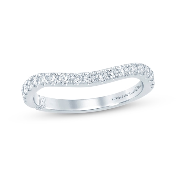 Previously Owned Monique Lhuillier Bliss Lab-Grown Diamond Contour Anniversary Ring 1/2 ct tw 18K White Gold