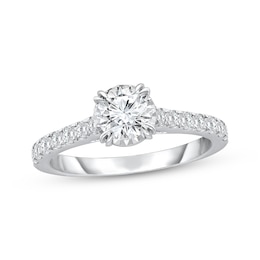 Previously Owned Lab-Grown Diamonds Engagement Ring 1-1/2 ct tw Round-cut 14K White Gold