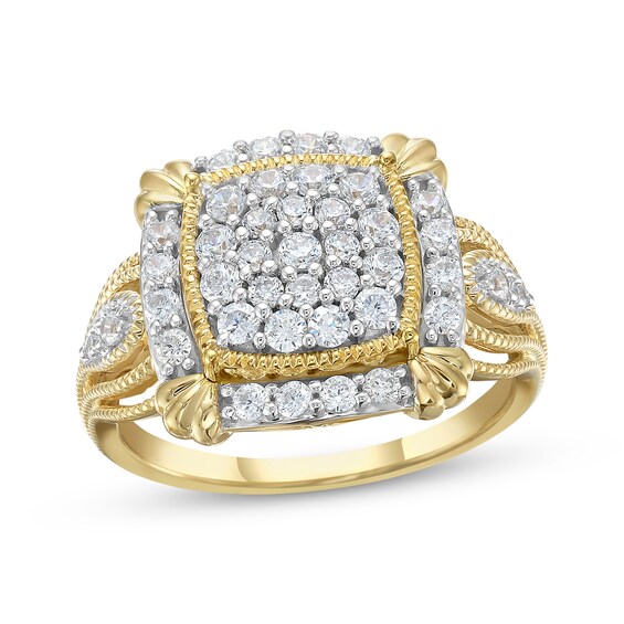 Previously Owned KAY Lab-Grown Diamonds Vintage-Style Multi-Diamond Fashion Ring 3/4 ct tw 10K Yellow Gold