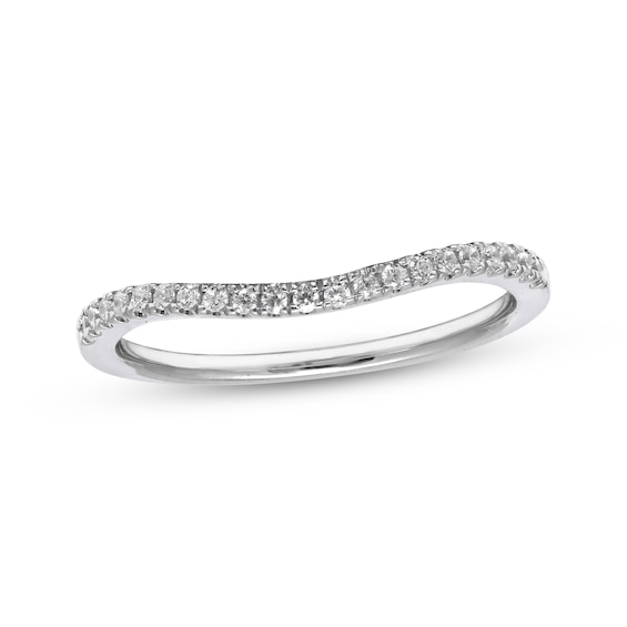 Previously Owned Diamond Contoured Wedding Band 1/6 ct tw 10K White Gold