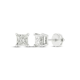 Previously Owned KAY Lab-Grown Diamonds Princess-Cut Solitaire Stud Earrings 3/4 ct tw 14K White Gold (F/SI2)