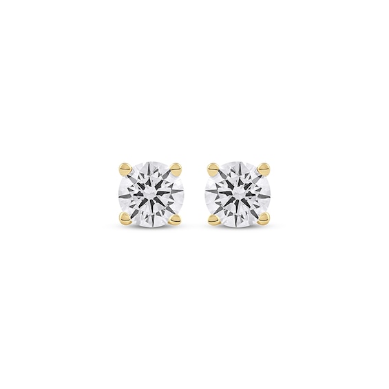 Thumbnail Image 2 of Previously Owned KAY Lab-Grown Diamonds Round-cut Solitaire Stud Earrings 1/2 ct tw 14K Yellow Gold (F/SI2)