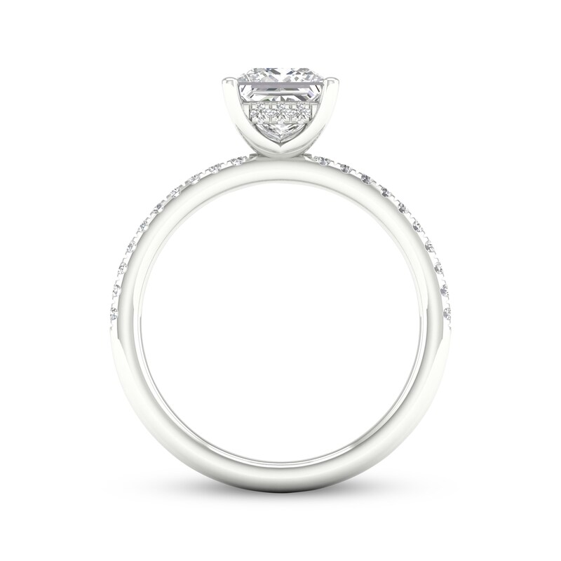 Main Image 4 of Previously Owned Lab-Grown Diamonds Princess-Cut Engagement Ring 1-3/4 ct tw 14K White Gold