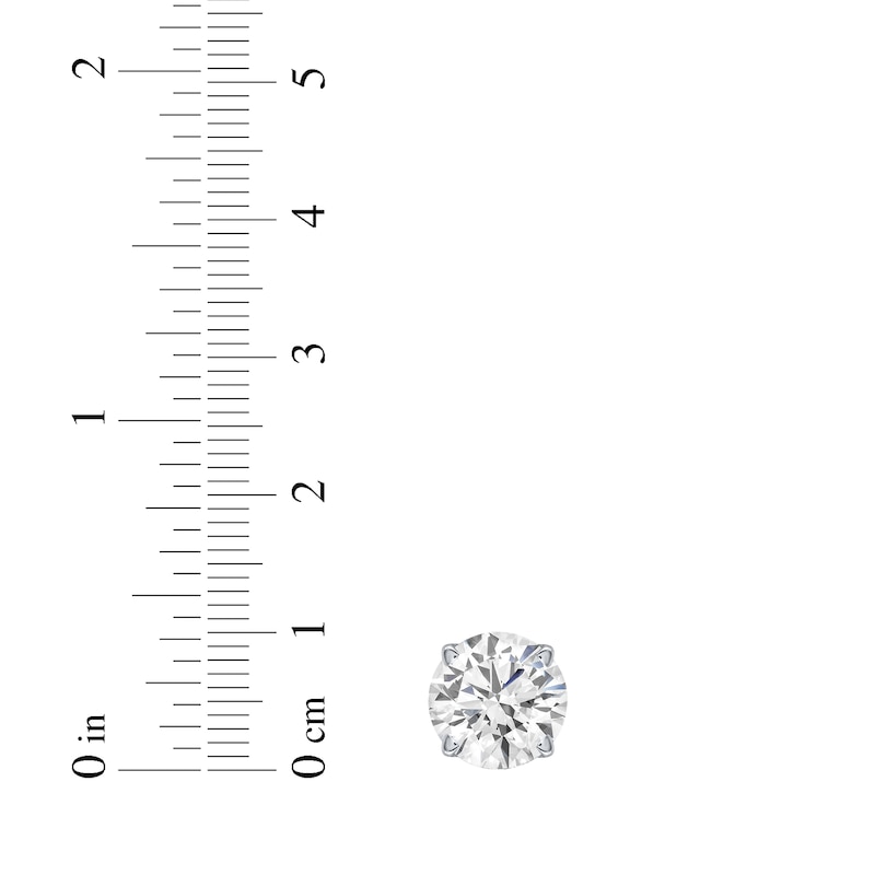 Main Image 4 of Previously Owned KAY Lab-Grown Diamonds Round-Cut Solitaire Stud Earrings 1 ct tw 14K White Gold (I/SI2)