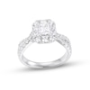 Thumbnail Image 1 of Previously Owned Diamond Engagement Ring 1-1/2 ct tw Radiant & Round-cut 14K White Gold