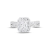 Thumbnail Image 4 of Previously Owned Diamond Engagement Ring 1-1/2 ct tw Radiant & Round-cut 14K White Gold