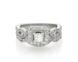 Previously Owned Neil Lane Princess-Cut Bridal Set 1-1/8 ct tw 14K White Gold Size 5