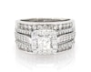 Thumbnail Image 1 of Previously Owned Princess-Cut Diamond Halo Bridal Set 1-1/8 ct tw 14K White Gold Size 5.25