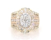 Thumbnail Image 1 of Previously Owned Multi-Diamond Oval Halo Bridal Set 2-5/8 ct tw 10K Two-Tone Gold Size 4.75