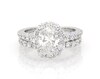 Thumbnail Image 1 of Previously Owned Oval-Cut Lab-Grown Diamond Halo Bridal Set 2-1/8 ct tw 14K White Gold Size 4.5