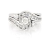 Thumbnail Image 1 of Previously Owned Round-Cut Diamond Bypass Bridal Set 1 ct tw 14K White Gold Size 5.25