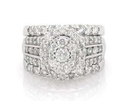 Previously Owned Multi-Diamond Bridal Set 2-7/8 ct tw 10K White Gold Size 8.5