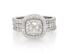 Thumbnail Image 1 of Previously Owned Neil Lane Cushion-Cut Diamond Double Halo Bridal Set 2 ct tw 14K White Gold Size 6.5