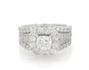 Thumbnail Image 1 of Previously Owned Neil Lane Cushion-Cut Diamond Halo Bridal Set 2-7/8 ct tw 14K White Gold Size 7