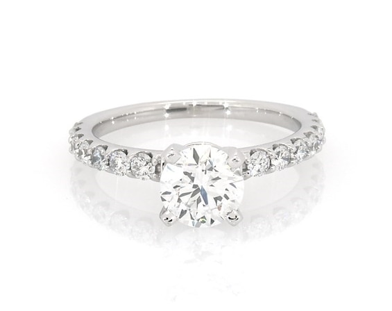 Previously Owned Round-Cut Lab-Grown Diamond Engagement Ring 1-5/8 ct tw 14K White Gold Size 7