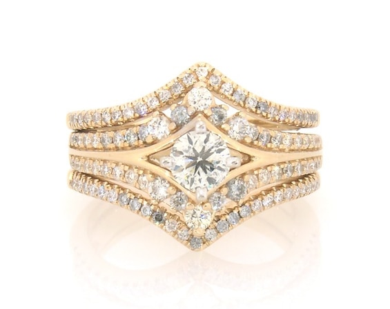 Previously Owned Round-Cut Diamond Bridal Set 1-1/5 ct tw 14K Two-Tone Gold Size 7.25