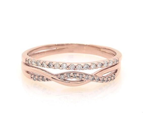 Previously Owned Diamond Anniversary Ring Set 1/4 ct tw 10K & 14K Rose Gold 11