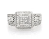 Thumbnail Image 1 of Previously Owned Multi-Diamond Princess-Cut Halo Bridal Set 1/2 ct tw 10K White Gold Size 5.5