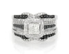 Thumbnail Image 1 of Previously Owned Princess-Cut Quad White & Black Diamond Bridal Set 1-1/8 ct tw 14K White Gold Size 7.75