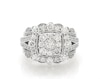 Thumbnail Image 1 of Previously Owned Multi-Diamond Cushion Halo Milgrain Bridal Set 2 ct tw 14K White Gold Size 7