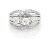 Thumbnail Image 1 of Previously Owned Round-Cut Diamond Three-Stone Bridal Set 2 ct tw 14K White Gold Size 11
