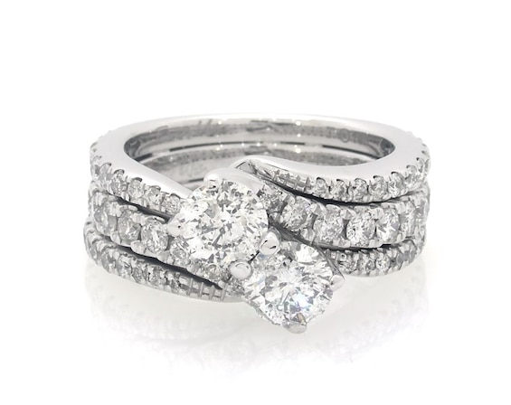Previously Owned Ever Us Round-Cut Diamond Bridal Set -/ ct tw 14K White Gold Size