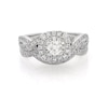 Thumbnail Image 1 of Previously Owned Neil Lane Round-Cut Diamond Double Halo Bridal Set 7/8 ct tw 14K White Gold Size 6.25