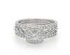 Thumbnail Image 1 of Previously Owned Round-Cut Diamond Double Halo Bridal Set 3/4 ct tw 10K & 14K White Gold Size 6