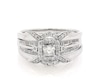 Thumbnail Image 1 of Previously Owned Princess-Cut Diamond Halo Bridal Set 5/8 ct tw 10K & 14K White Gold Size 8