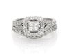 Thumbnail Image 1 of Previously Owned Princess-Cut Quad Diamond Bridal Set 5/8 ct tw 14K White Gold Size 5.25