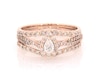 Thumbnail Image 1 of Previously Owned Pear-Shaped Diamond Halo Bridal Set 7/8 ct tw 14K Rose Gold Size 8