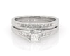 Thumbnail Image 1 of Previously Owned Princess-Cut Diamond Bridal Set 5/8 ct tw 10K White Gold Size 8
