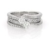 Thumbnail Image 1 of Previously Owned Round-Cut Diamond Two-Stone Bridal Set 1-1/5 ct tw 14K White Gold Size 7.75