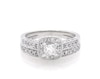 Thumbnail Image 1 of Previously Owned Princess-Cut Diamond Halo Bridal Set 5/8 ct tw 14K White Gold Size 5