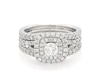 Thumbnail Image 1 of Previously Owned THE LEO First Light Diamond Round-Cut Bridal Set 1-3/8 ct tw 14K White Gold Size 6.25