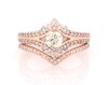 Thumbnail Image 1 of Previously Owned Round-Cut Diamond Chevron Bridal Set 1 ct tw 14K Two-Tone Gold Size 8