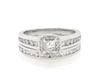 Thumbnail Image 1 of Previously Owned Princess-Cut Diamond Halo Bridal Set 7/8 ct tw 14K White Gold Size 5.5