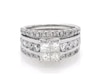 Thumbnail Image 1 of Previously Owned Princess-Cut Quad Diamond Bridal Set 2-3/4 ct tw 14K White Gold Size 7.25