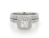 Thumbnail Image 1 of Previously Owned Neil Lane Princess-Cut Diamond Double Halo Bridal Set 2-1/6 ct tw 14K White Gold Size 7.5