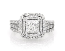 Previously Owned Diamond Bridal Set 1-1/5 ct tw 14K White Gold Size 6.75
