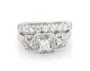 Thumbnail Image 1 of Previously Owned Princess-Cut Diamond Three-Stone Bridal Set 1-1/8 ct tw 14K White Gold Size 4.75