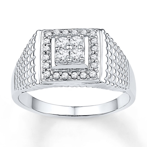 Previously Owned Men's Diamond Ring 1/4 carat tw 10K White Gold